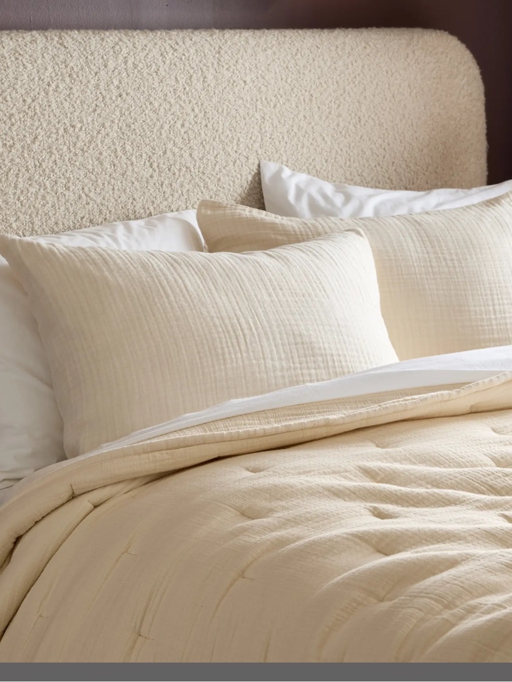NWOT Quince Luxury Organic Cotton Gauze  Sham Set in Undyed!